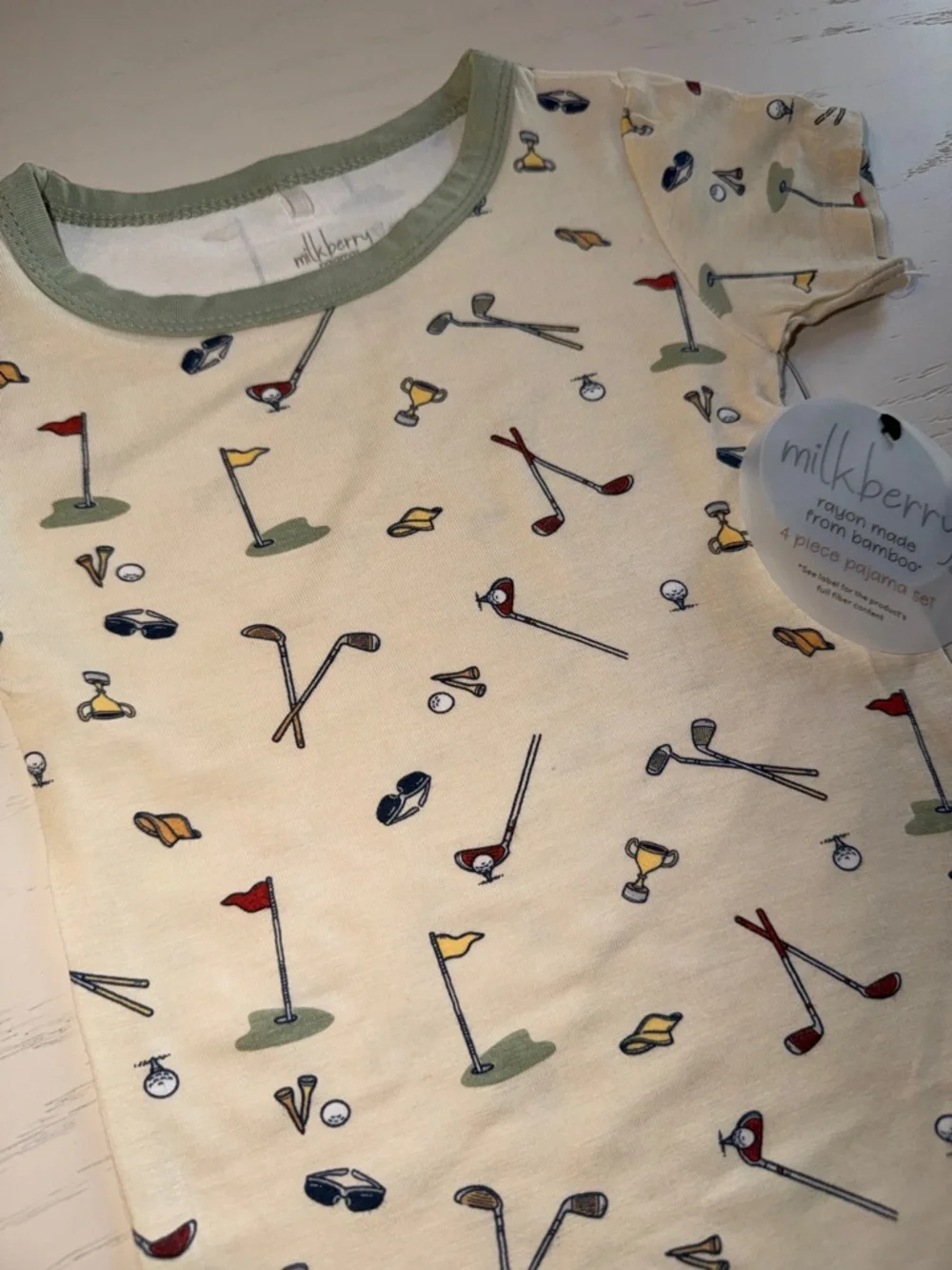 Milkberry Toddler Boy Golf Short Sleeve Shorts Pajama Set 3T